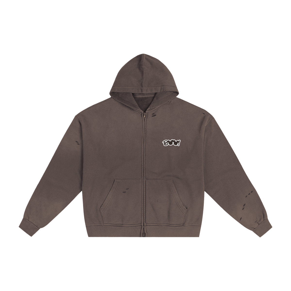 BROWN BOO BEAR ZIP-UP